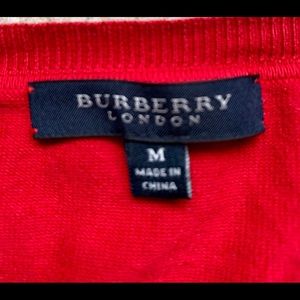 Burberry red sweater. Gently worn.